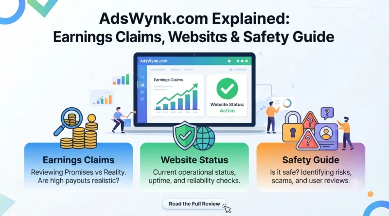 AdsWynk.com Explained Earnings Claims, Website Status and Safety Guide