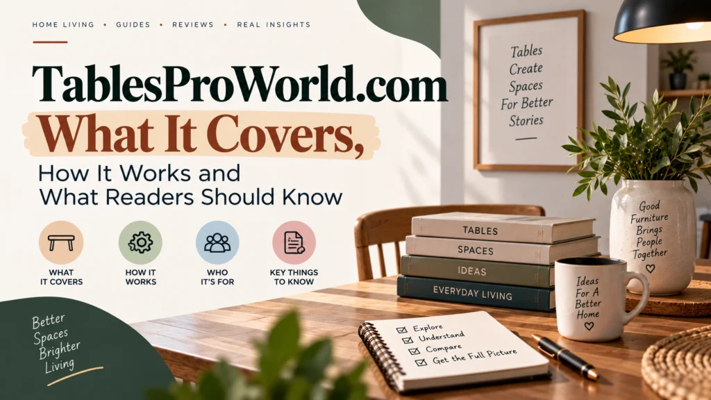TablesProWorld.com What It Covers, How It Works and What Readers Should Know.