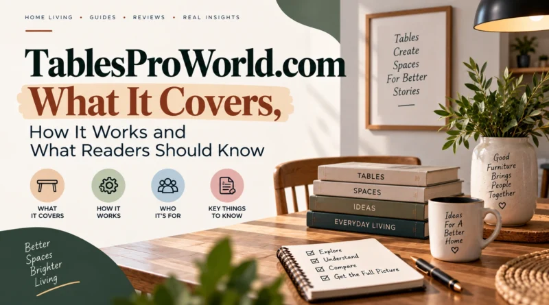 TablesProWorld.com What It Covers, How It Works and What Readers Should Know.